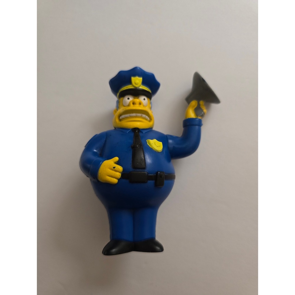Burger King The Simpsons Chief Wiggum 2007 Toy Figure Blue Police Uniform‎